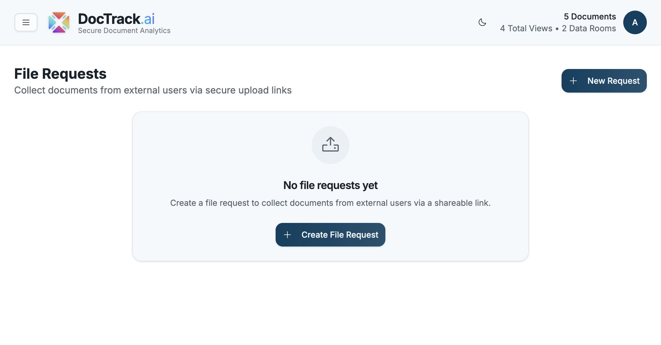 File Requests page