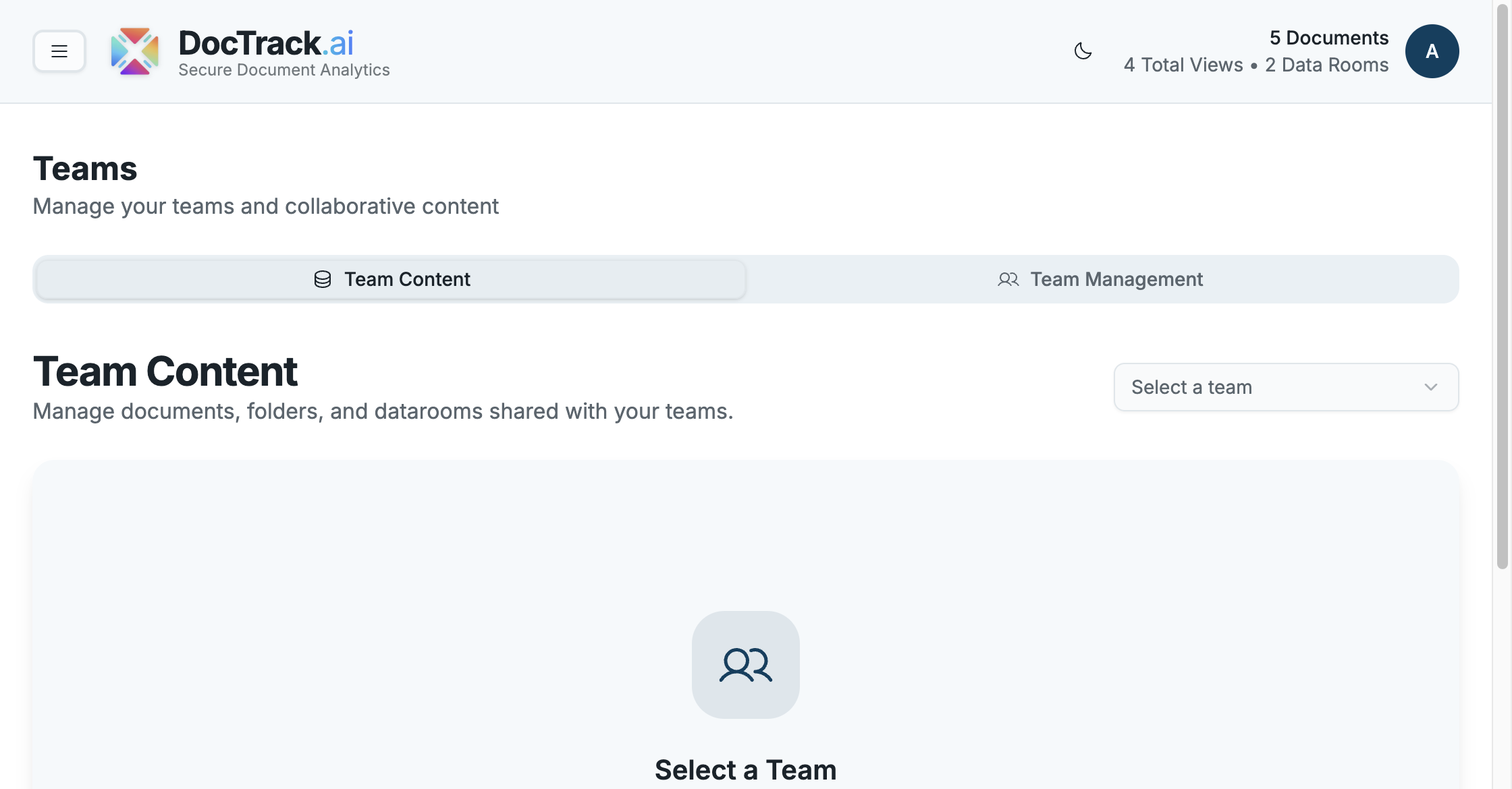 Teams page